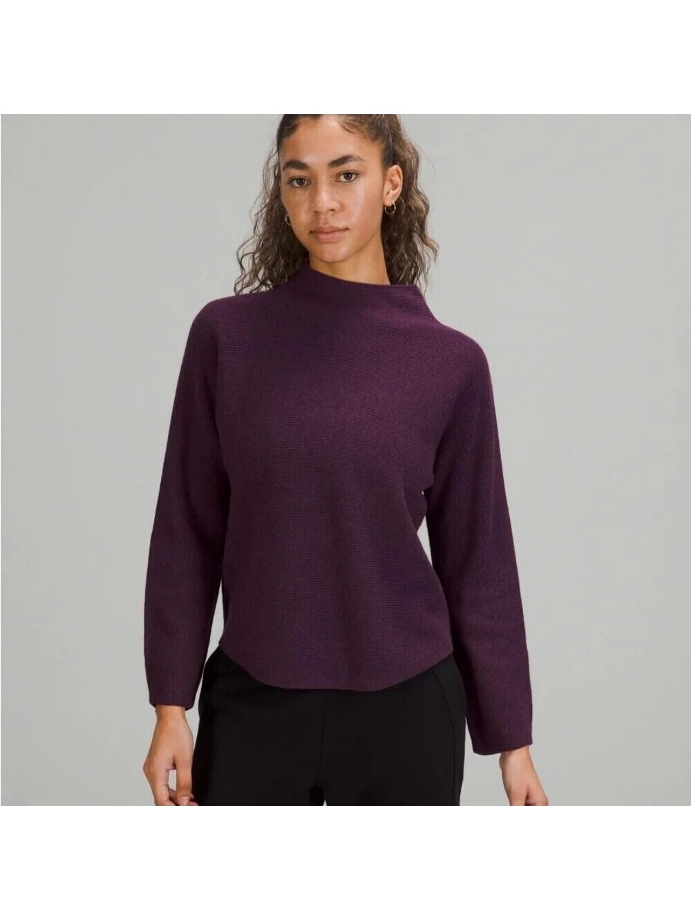 lululemon Boxy Cotton-Blend Sweater Heathered Vintage Plum XS/S